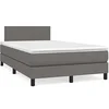 Image de Sommier à Lattes de Lit avec Matelas et LED, Lit Rembourré, Lit Double, Lit Adulte de Chambre à Coucher Intérieur, 3270127