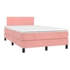 Image de Boxspring met matras en LED fluweel roze 120x190 cm3270146
