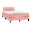 Image de Boxspring met matras en LED fluweel roze 120x190 cm3270152