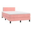 Image de Boxspring met matras en LED fluweel roze 120x190 cm3270170