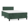 Image de Boxspring met matras en LED fluweel donkergroen 120x190 cm3270174