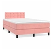 Image de Boxspring met matras en LED fluweel roze 120x190 cm3270182