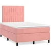 Image de Boxspring met matras en LED fluweel roze 120x190 cm3270328