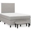 Image de Sommier à Lattes de Lit avec Matelas, Lit Rembourré, Lit Double, Lit Adulte de Chambre à Coucher Intérieur, Moderne, Gris Clair 120x190 cm Tissu