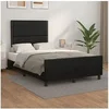 Image de Cadre de Lit avec Tête de Lit, Lit Rembourré, Lit Double, Lit Adulte de Chambre à Coucher Intérieur, Moderne, Noir 3270554