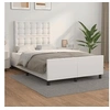 Image de Cadre de Lit avec Tête de Lit, Lit Rembourré, Lit Double, Lit Adulte de Chambre à Coucher Intérieur, Moderne, Blanc 3270561