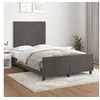 Image de Cadre de Lit avec Tête de Lit, Lit Rembourré, Lit Double, Lit Adulte de Chambre à Coucher Intérieur, Moderne, Gris 3270567