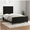 Image de Cadre de Lit avec Tête de Lit, Lit Rembourré, Lit Double, Lit Adulte de Chambre à Coucher Intérieur, Moderne, Noir 3270568