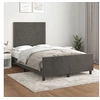 Image de Cadre de Lit avec Tête de Lit, Lit Rembourré, Lit Double, Lit Adulte de Chambre à Coucher Intérieur, Moderne, Gris 3270573