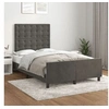 Image de Cadre de Lit avec Tête de Lit, Lit Rembourré, Lit Double, Lit Adulte de Chambre à Coucher Intérieur, Moderne, Gris 3270603