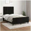 Image de Cadre de Lit avec Tête de Lit, Lit Rembourré, Lit Double, Lit Adulte de Chambre à Coucher Intérieur, Moderne, Noir 3270604