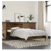 Image de Cadre de Lit, Sommier à Lattes, Lit Adulte, Lit Simple de Chambre à Coucher Intérieur, Chêne Fumé 90x200 cm Bois 845519