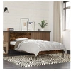 Image de Bedframe bewerkt hout en metaal gerookt eikenkleurig 100x200 cm845524