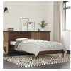 Image de Bedframe bewerkt hout en metaal bruin eikenkleurig 90x190 cm845566