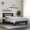 Image de Bedframe bewerkt hout en metaal zwart 75x190 cm845657