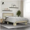 Image de Bedframe bewerkt hout en metaal sonoma eikenkleurig 75x190 cm845658