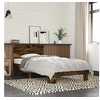 Image de Bedframe bewerkt hout en metaal gerookt eikenkleurig 100x200 cm845739