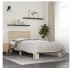 Image de Bedframe bewerkt hout en metaal sonoma eikenkleurig 75x190 cm845813