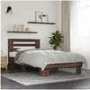 Image de Bedframe bewerkt hout en metaal bruin eikenkleurig 90x190 cm846088