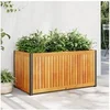 Image de Jardinière 85x45x44 cm bois massif d'acacia et acier, jardinière d'extérieur, bac à fleurs, bac à pommes de terre, 367611