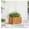Image de Jardinière 45x30x27,5 cm bois massif d'acacia et acier, jardinière d'extérieur, bac à fleurs, bac à pommes de terre, 367613