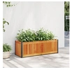Image de Jardinière 80x30x27,5 cm bois massif d'acacia et acier, jardinière d'extérieur, bac à fleurs, bac à pommes de terre, 367614