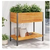Image de Jardinière et étagère 80x45x80 cm bois massif d acacia et acier
