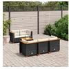 Image de Salon de jardin modulable rotin 2 personnes 6 pieces x 63.5 x 36 cm noir