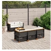 Image de Salon de jardin modulable 6 pièces rotin noir fixe 2 personnes 63.5x63.5x36 cm