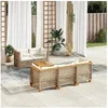Image de Salon de jardin modulable GENERIQUE beige resine tressee 6 pieces x 63.5 x 36 cm