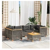 Image de Salon de jardin modulable resine tressee gris 7 pieces 63.5 x 63.5 x 36