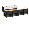 Image de Salon de jardin modulable resine tressee 8 pieces 8 personnes 63.5 x 63.5 x 36 noir