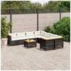 Image de Salon de jardin modulable resine tressee 9 pieces noir x 63.5 x 36 cm 8 personnes