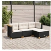 Image de Salon de jardin modulable resine tressee noir 4 pieces 56.5 x 56.5 x 56.5 4 personnes