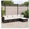 Image de Salon de jardin 5 pcs avec coussins noir résine tressée, ensemble de canapés d'extérieur, salon de jardin, ensemble 3261788