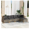 Image de Salon de jardin modulable rotin gris 5 pieces 56.5 x 56.5 x 56.5