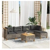 Image de Salon de jardin 6 pcs avec coussins gris résine tressée 3261795