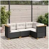 Image de Salon de jardin modulable rotin noir 4 pieces