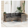 Image de Salon de jardin modulable rotin gris 4 pieces 56.5 x 56.5 x 56.5