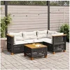 Image de Salon de jardin modulable rotin noir 5 pieces x 63.5 x 36 cm 2 personnes