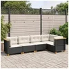 Image de Salon de jardin modulable GENERIQUE resine tressee noir 5 pieces x 63.5 x 56.5 cm