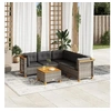 Image de Salon de jardin - - 6 pcs - Coussins amovibles - Résine tressée - Extérieur