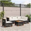 Image de Salon de jardin modulable rotin noir 6 pieces x 63.5 x 36 cm 2 personnes
