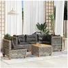 Image de Salon de jardin modulable rotin gris 6 pieces 63.5 x 63.5 x 36