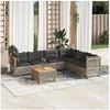 Image de Salon de jardin modulable rotin gris 7 pieces x 63.5 x 36 cm