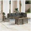 Image de Salon de jardin modulable resine tressee gris 8 pieces 56.5 x 56.5 x 56.5
