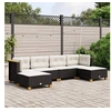 Image de Noir 6 pieces salon de jardin modulable resine tressee 56.5 x 56.5 x 56.5