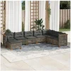 Image de Salon de jardin modulable rotin gris 8 pieces 56.5 x 56.5 x 56.5