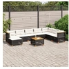 Image de Salon de jardin modulable - Lot de 9 pièces - Rotin noir - Table fixe - 8 personnes