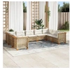 Image de Salon de Jardin avec Coussins 9 pcs, Canapés de Terrasse, Ensemble de Meubles de Patio, Mobilier d'Extérieur, Beige 3272731